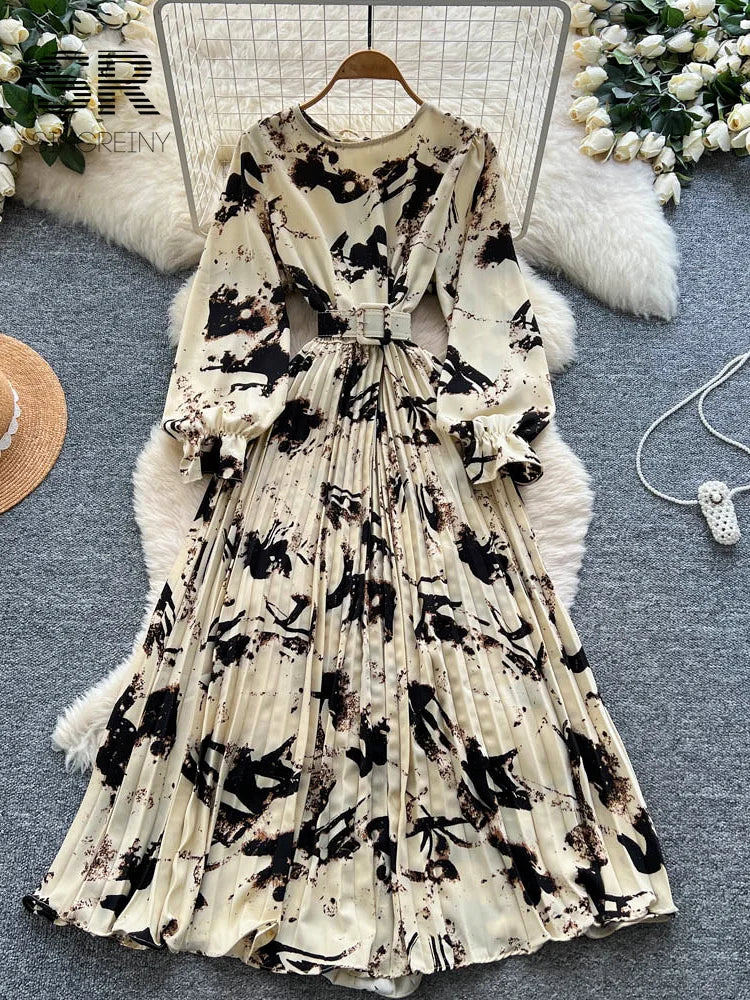 Vintage Floral Print Dress