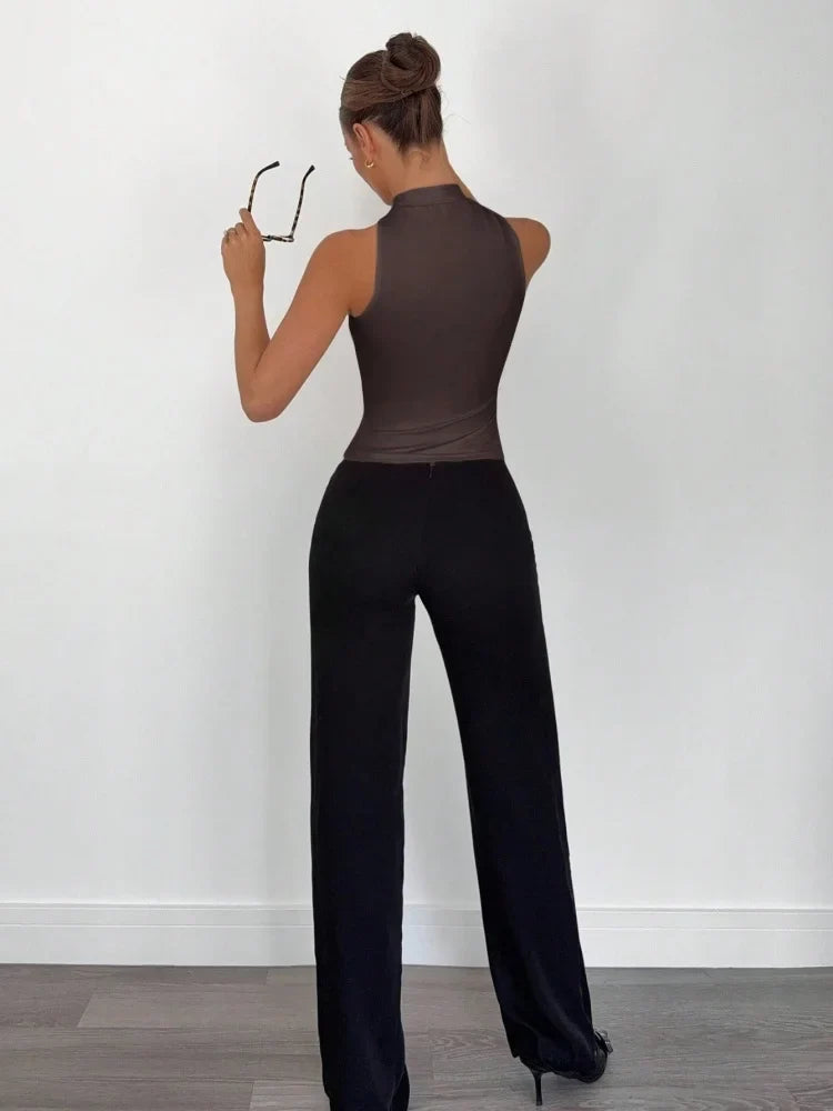 Metal Ring Decor Twist Knot Sleeveless Tank Top