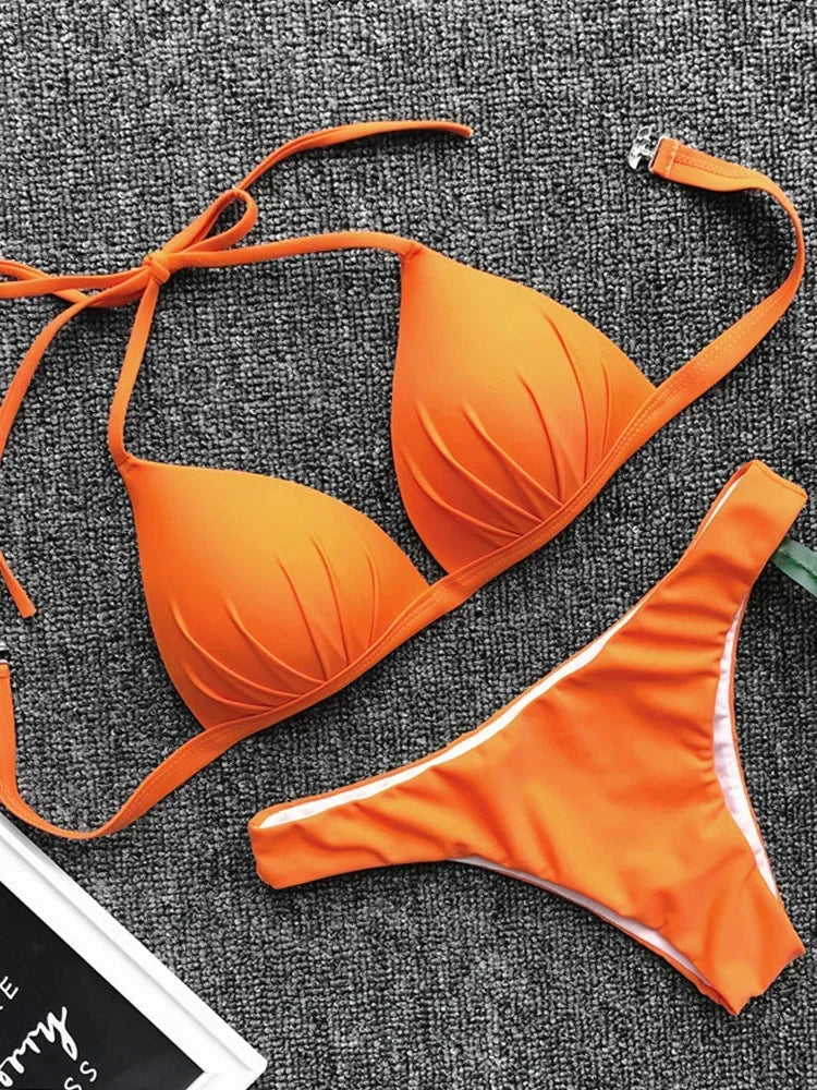 Halter Bra Cup Bikini