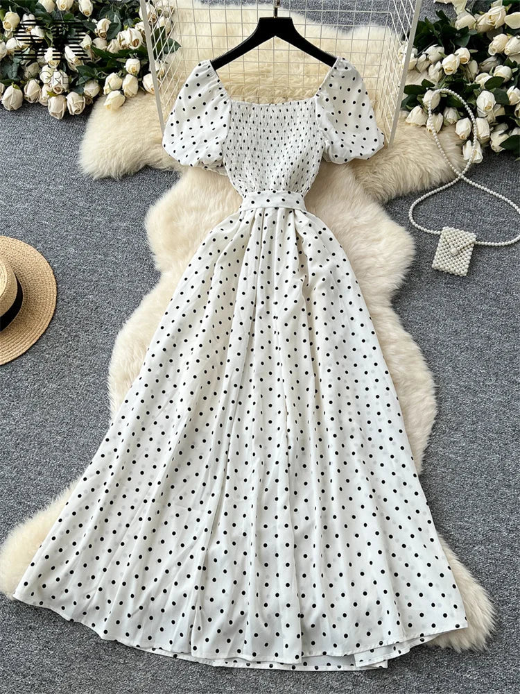 Vacation Polka Dot Long Dress