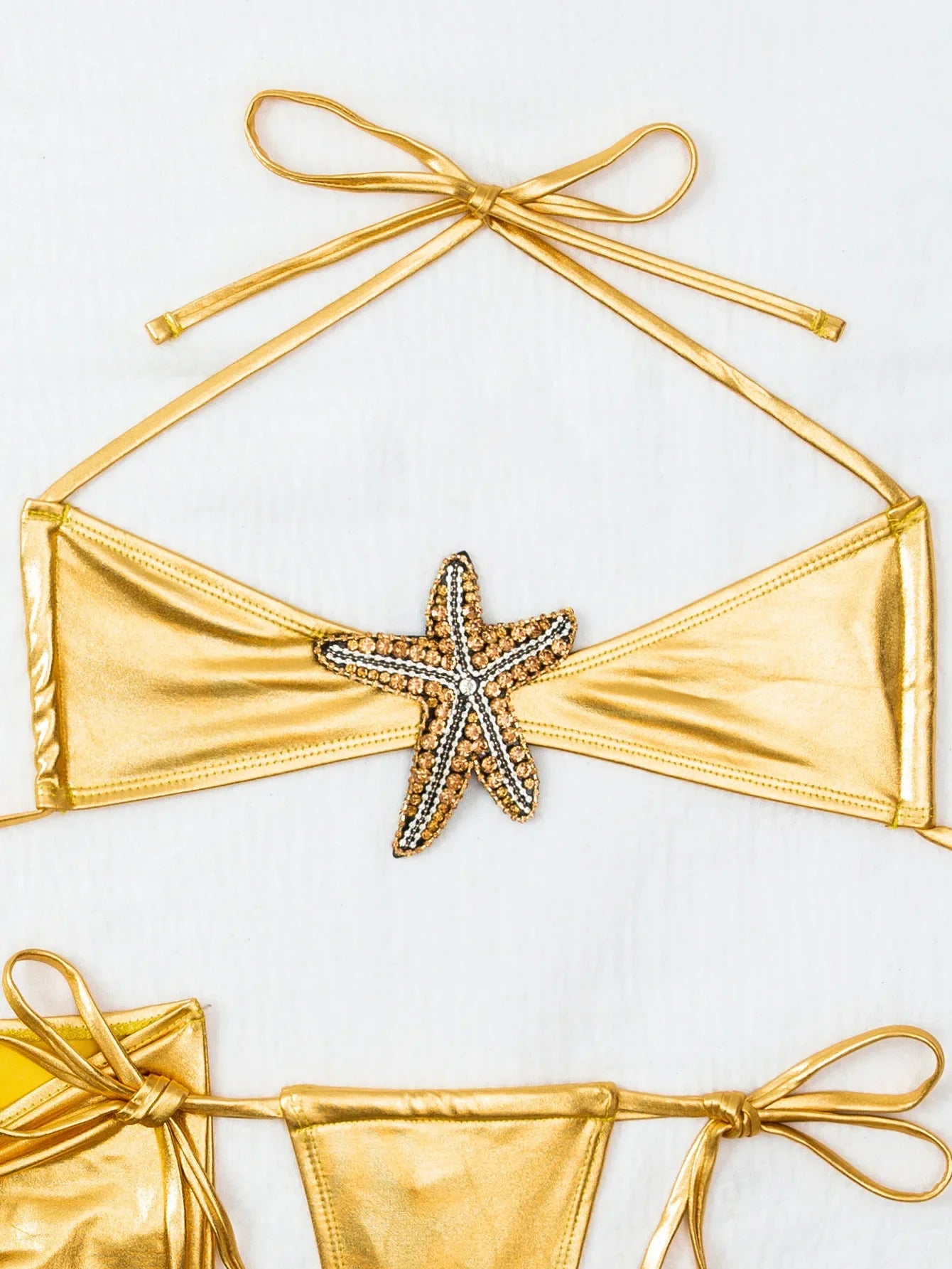 Luxury Gold Starfish Ornament Bikini Set