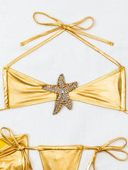 Luxury Gold Starfish Ornament Bikini Set