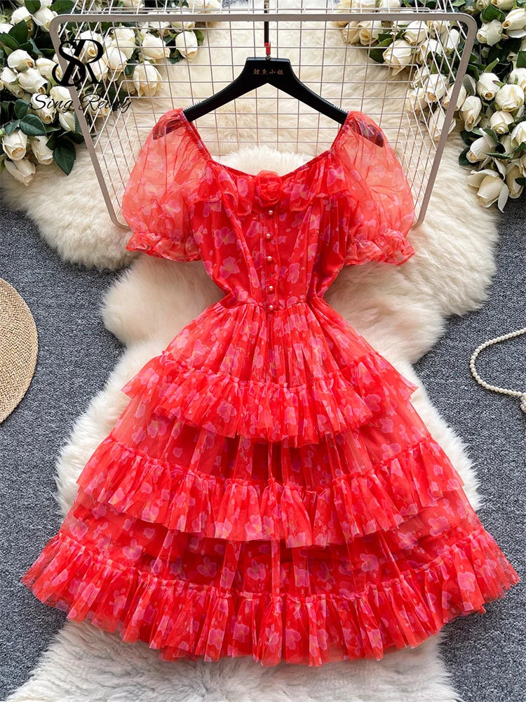 Female Mesh Cake Dress