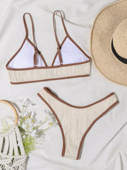 Sexy Khaki Patchwork Bikini Set