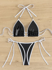 Luxury Rhinestone Heart Thong Bikini