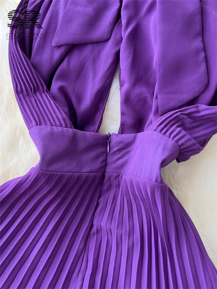Sexy Halter Pleated Dress