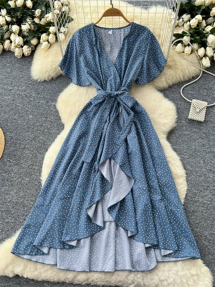 Romantic Polka Dot Long Dress