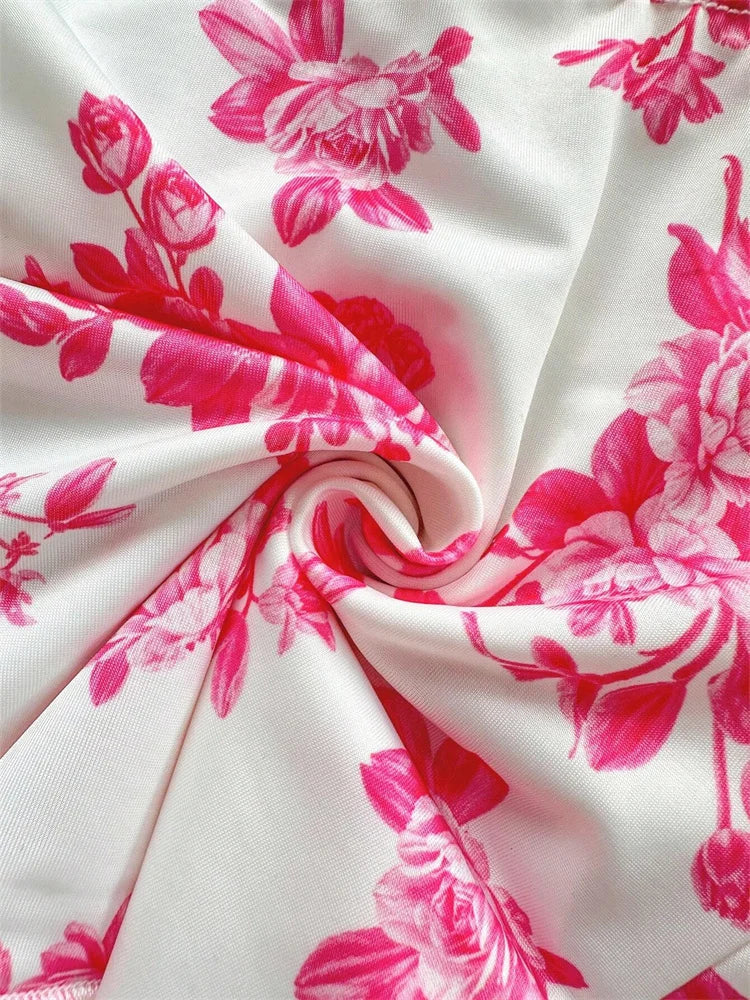 Floral Print Twist Knot Crop Top