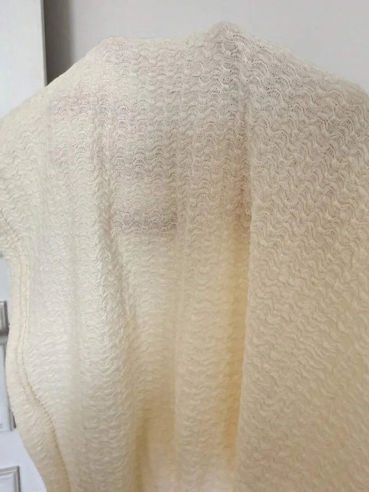Round Neck Fitted Pleating Crop Top
