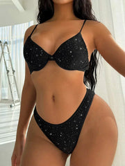 Shiny Sparkling Underwired V-bar Bikini