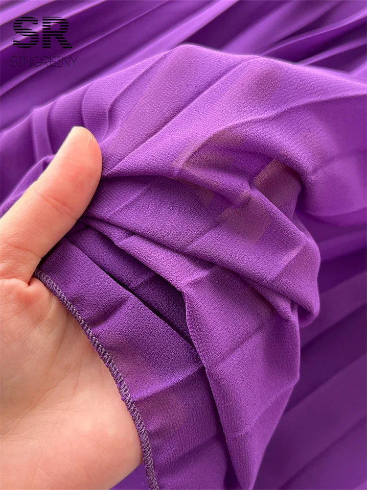 Sexy Halter Pleated Dress