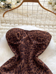 Strapless Leopard Sexy Tutu Dress