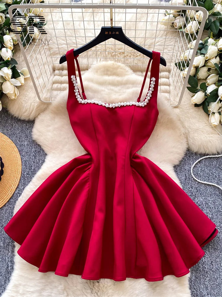 SINGREIN Pearl Beading Gala Dress