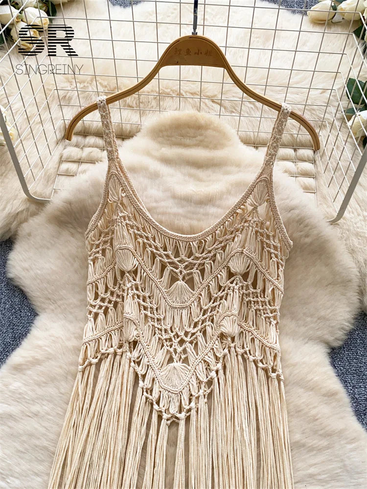 Tassel Knitting Beach Dress