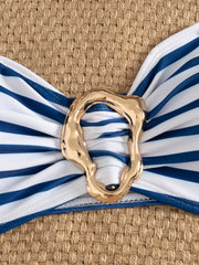 Sexy Blue Striped Micro Bikini