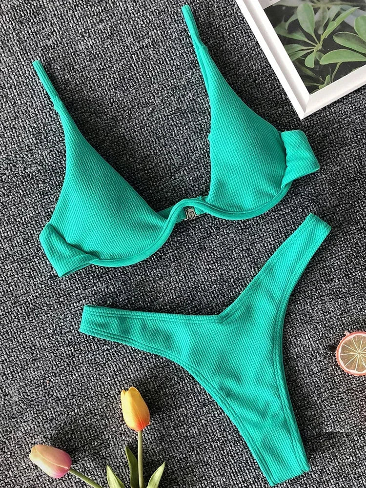 High Cut V-bar Underwired Bikini