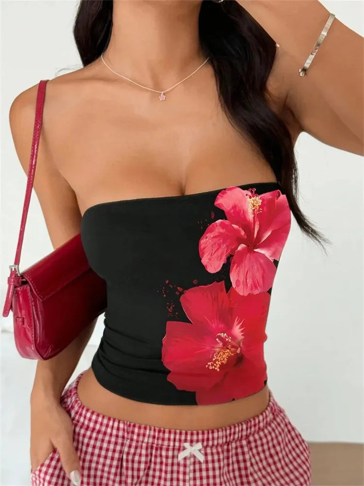 Women's Floral Printed Tube Top