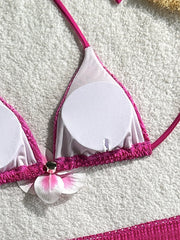 Sexy Hot Pink Gradient Bikini Set