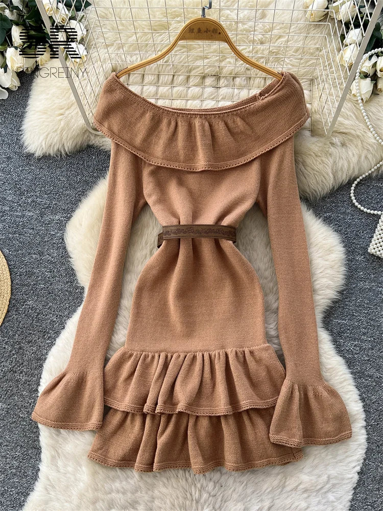 Autumn Ruffle Knit Dress