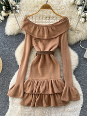 Autumn Ruffle Knit Dress
