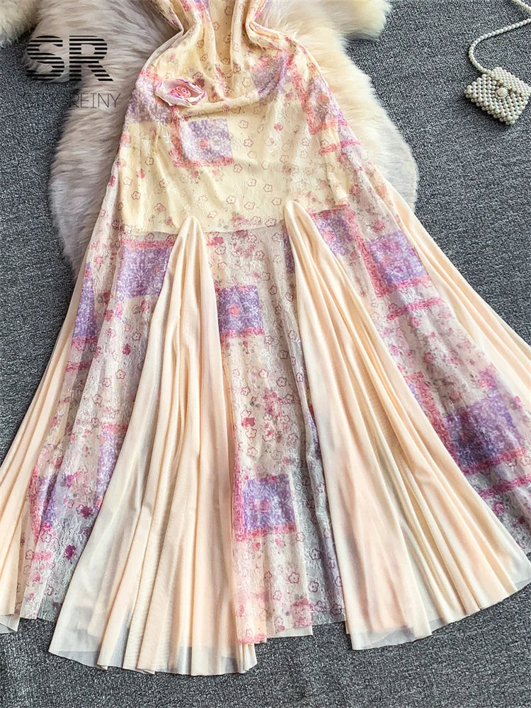 3D Floral Mesh SunDress
