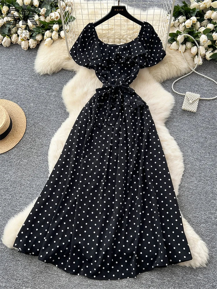 Vacation Polka Dot Long Dress