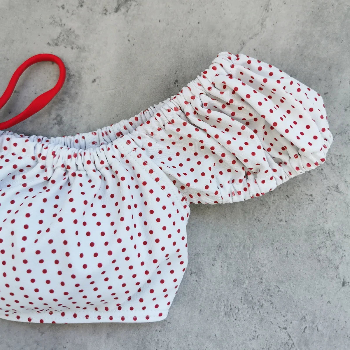 Retro Red Polka Dot Printed Bikini Set