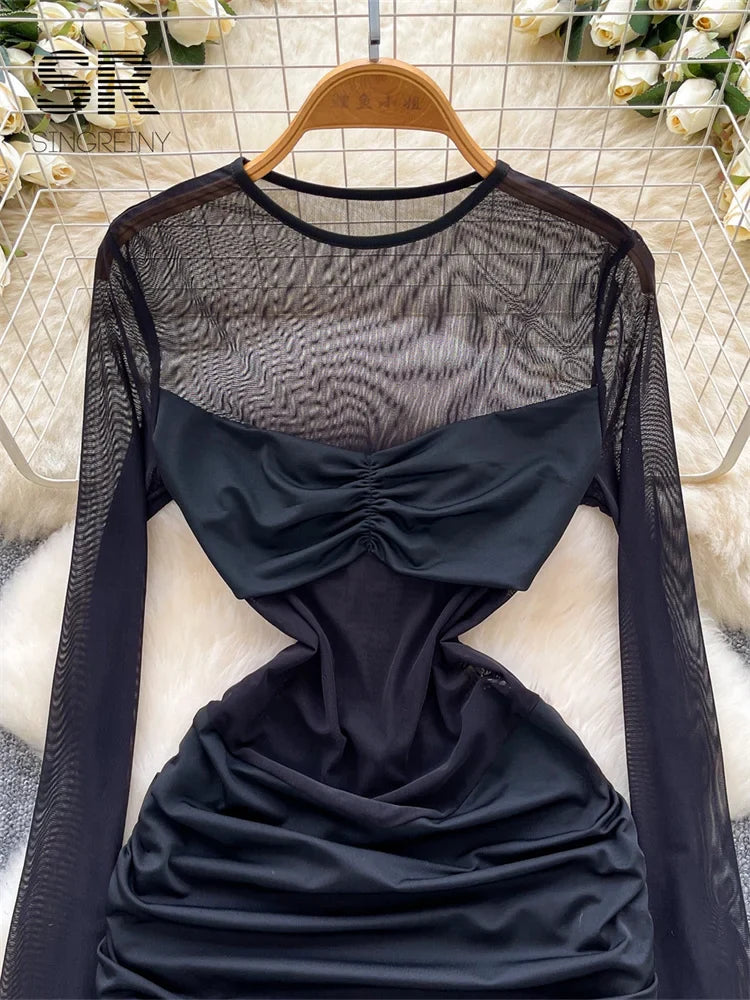 Mesh Sexy Bodycon Dress