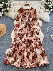 Vintage Floral Print Dress