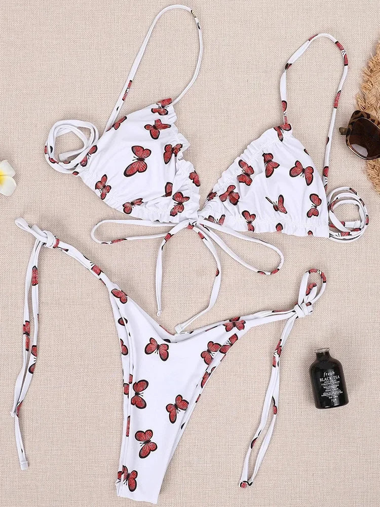 Sexy Ruffle Frilled Micro Thong Bikini