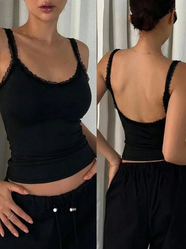 Sexy Backless Lace Cami Top