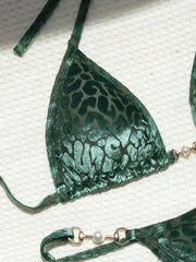 Sexy Leopard Velvet Bikini