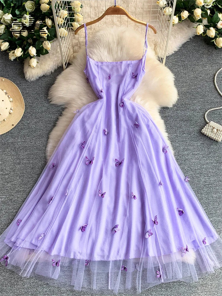 3D Butterfly Mesh Dress