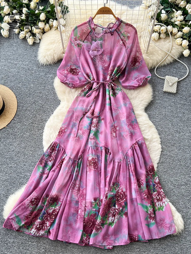 Floral Chiffon Maxi Dress