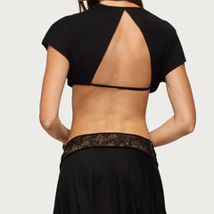 Deep V Front Tie Crop Top