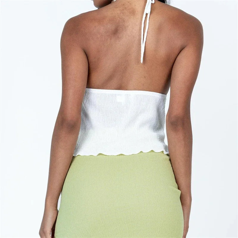 Y2k Front Tie Crop Tops