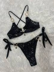 Luxury White Gold Bikini Set