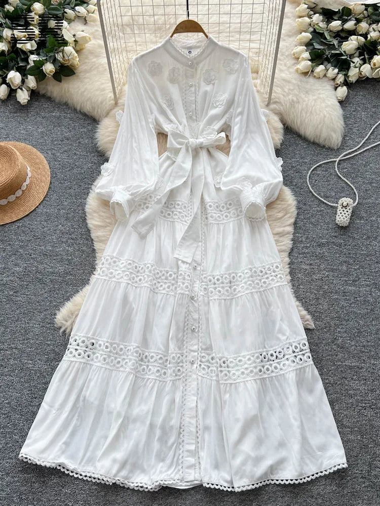 3D Floral Long Dress