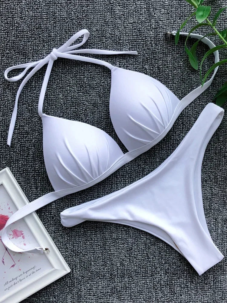 Halter Bra Cup Bikini