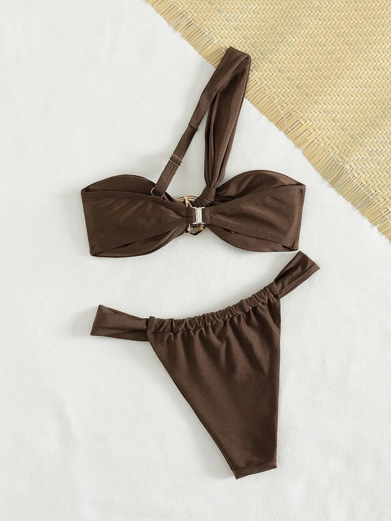 Sexy Coffee Triangle Bikini Set