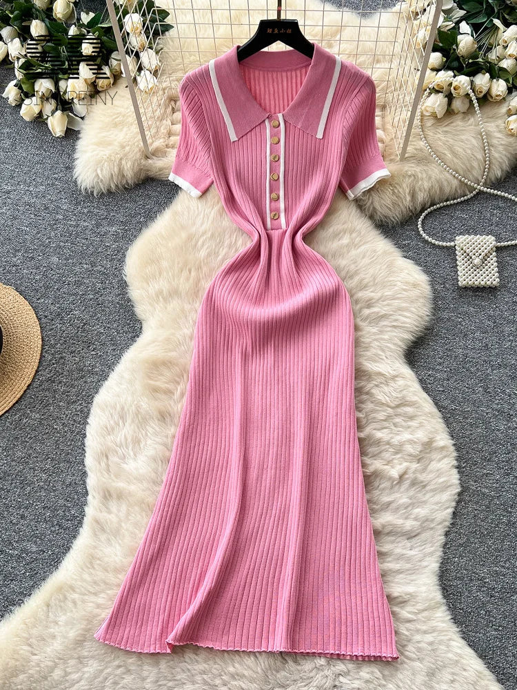 Knitting A-line Workwear Dress