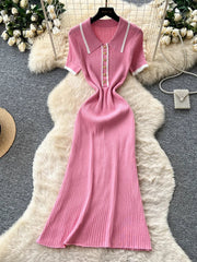 Knitting A-line Workwear Dress