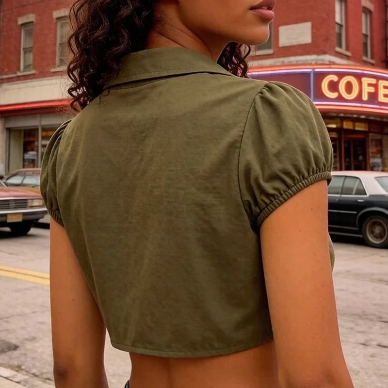 Vintage Doll Collar Crop Top