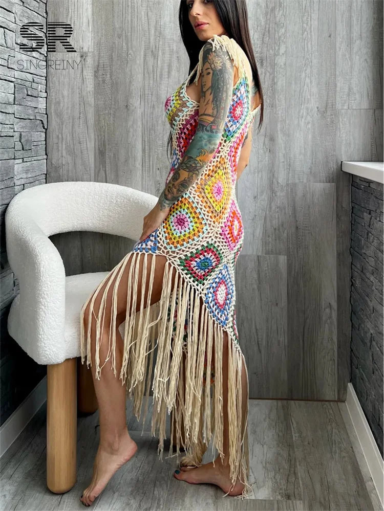 Tassel Knit Long Dress