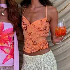 Sexy Sequin Rhinestone Crop Tops