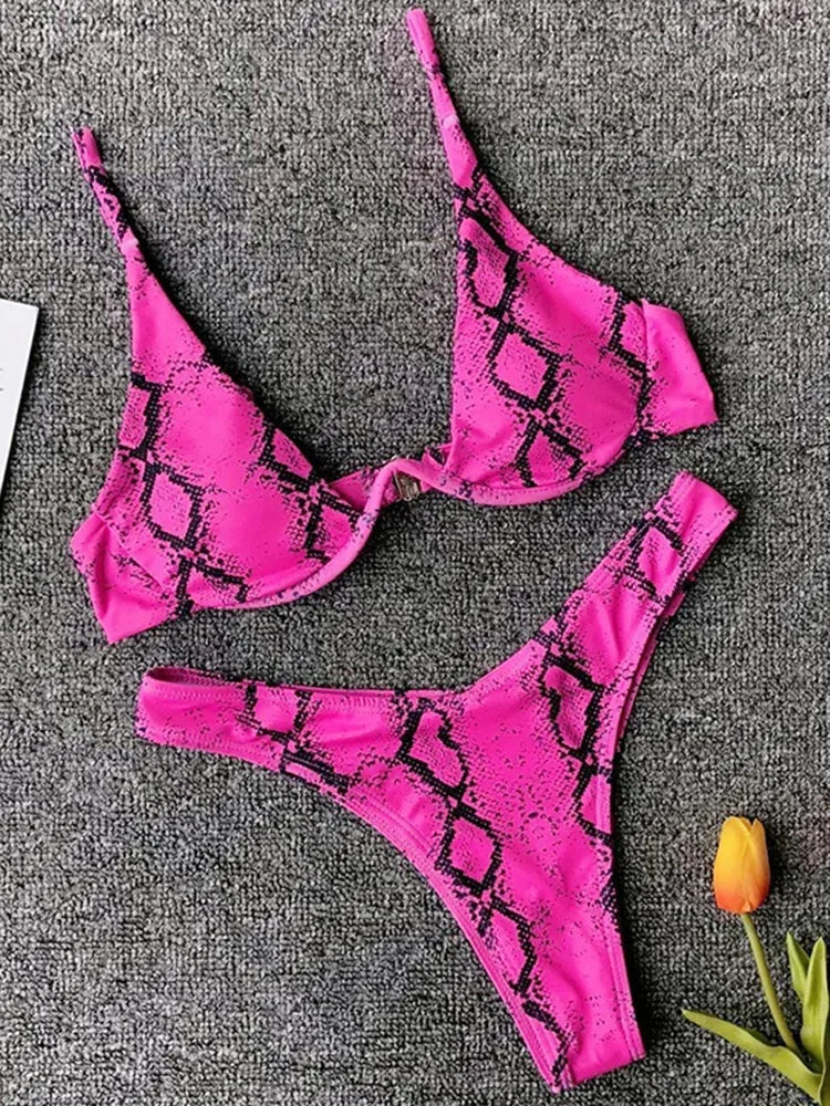 High Cut V-bar Underwired Bikini