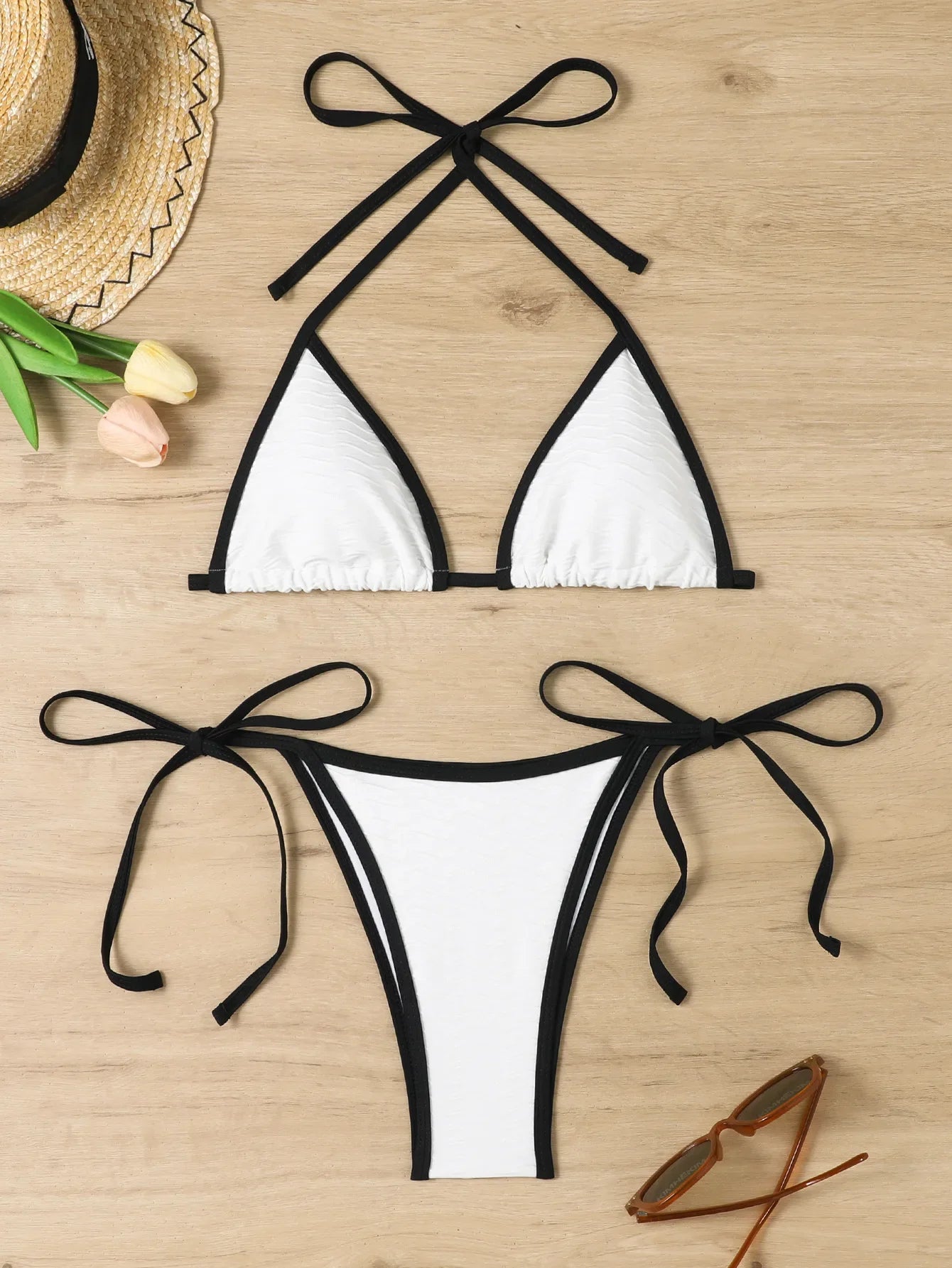 Sexy Black Contrast Bikini Set