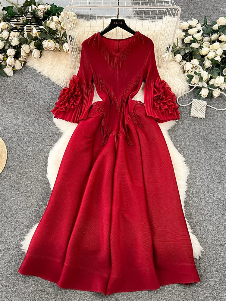 Ruffles Evening Long Dress