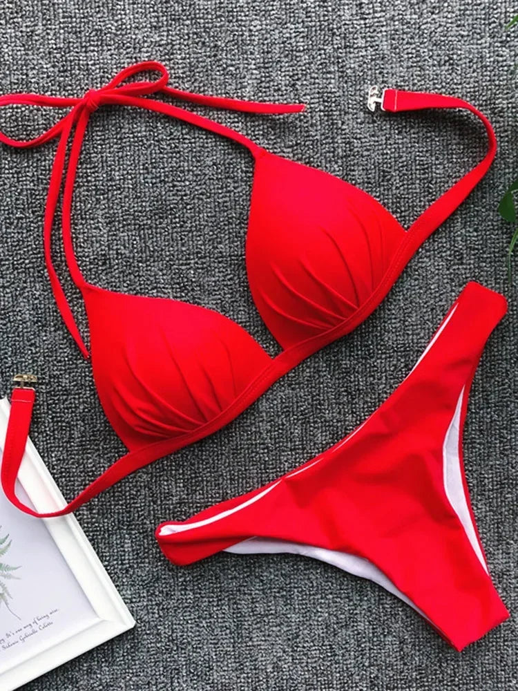 Halter Bra Cup Bikini