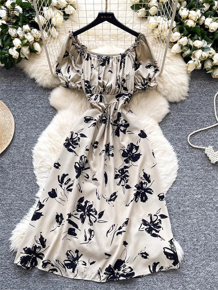 Vacation Print Party Dress
